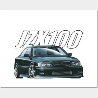 JZX100 TRD DARK GREEN CHASER MARK II tOYOTA Drift 1jz street car VERTEX KIT Posters and Art